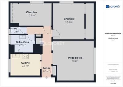 Appartement - 62 m² - 3 pièces