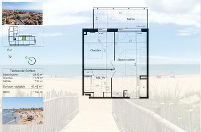 Appartement - 41 m² - 2 pièces