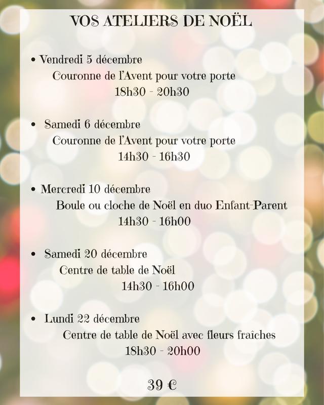 Atelier boule ou cloche de noël en duo