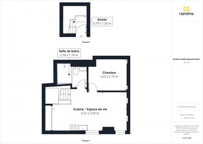 Appartement - 32 m² - 2 pièces