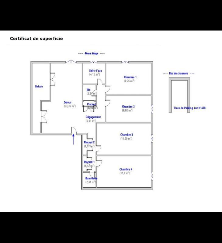 Appartement - 100 m² - 5 pièces