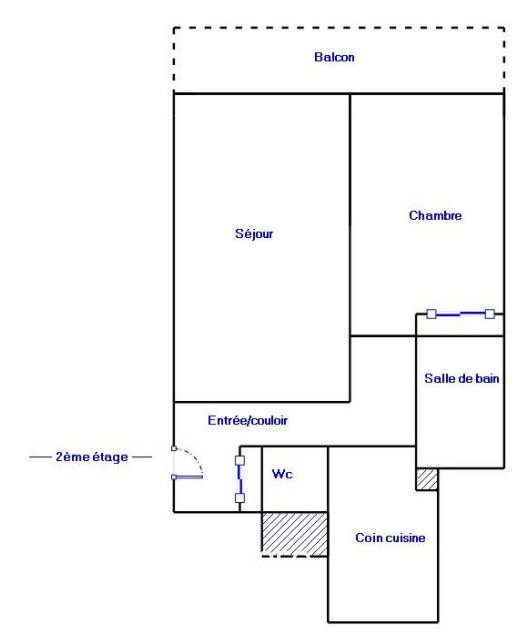 Appartement ancien - 44 m² - 2 pièces