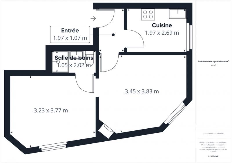 Appartement - 33 m² - 2 pièces