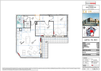 Appartement - 65 m² - 3 pièces