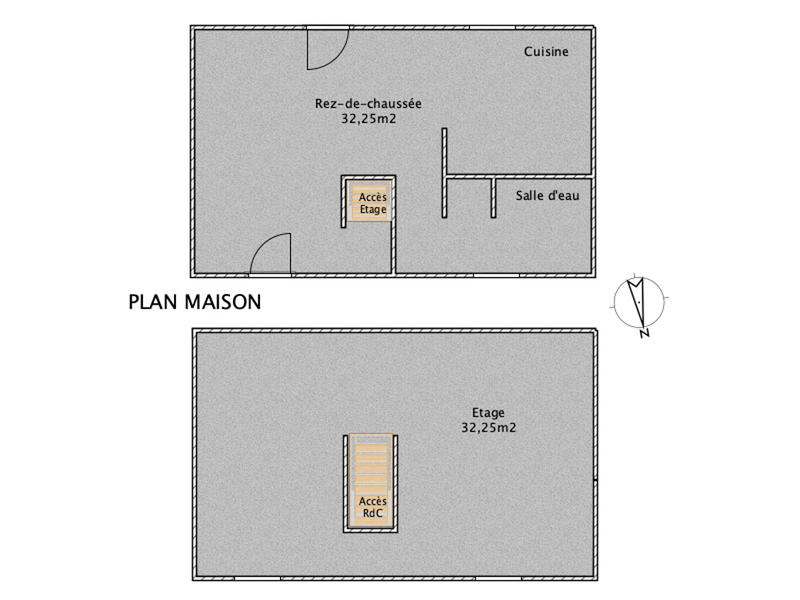 Maison - 62 m² - 3 pièces