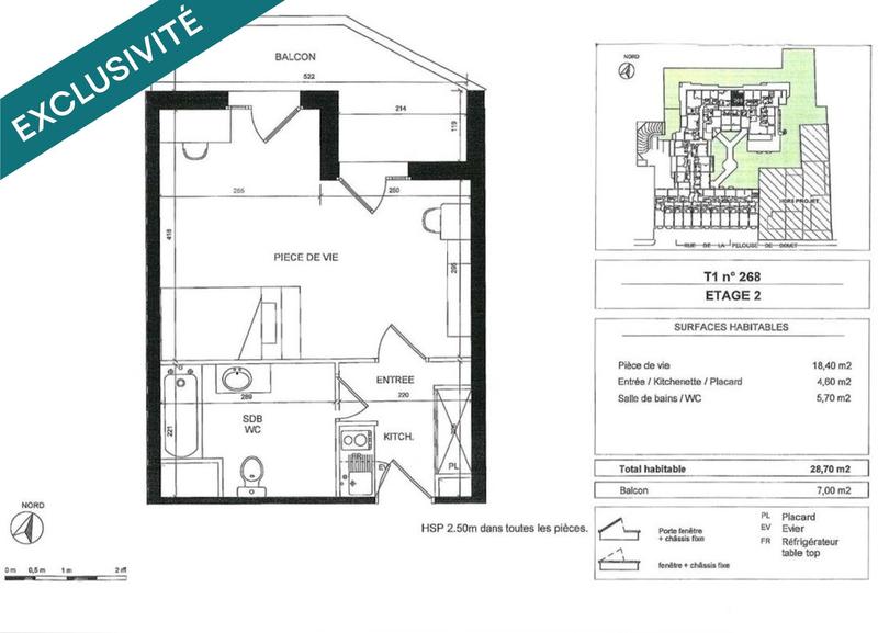 Appartement - 28 m² - 1 pièce