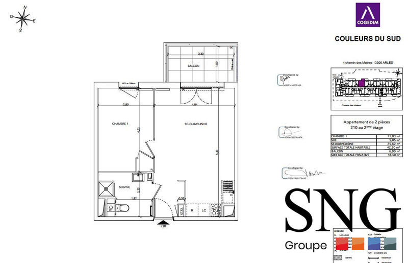 Appartement - 43 m² - 2 pièces