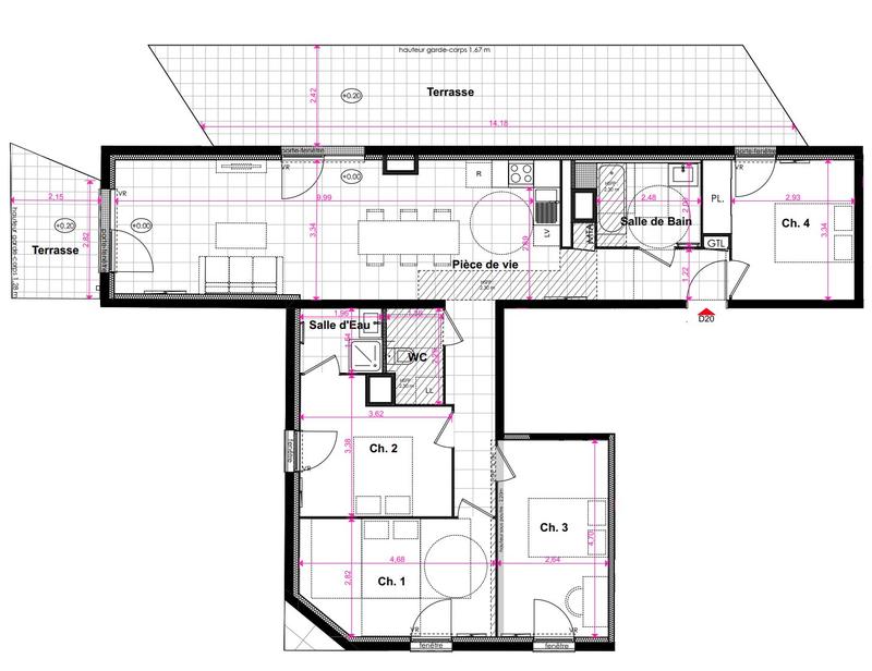 Appartement - 104 m² - 5 pièces