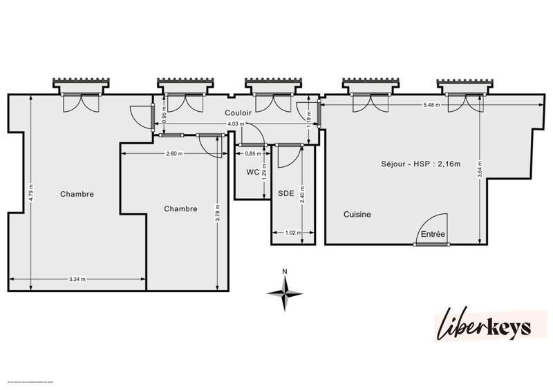 Appartement - 46 m² - 3 pièces