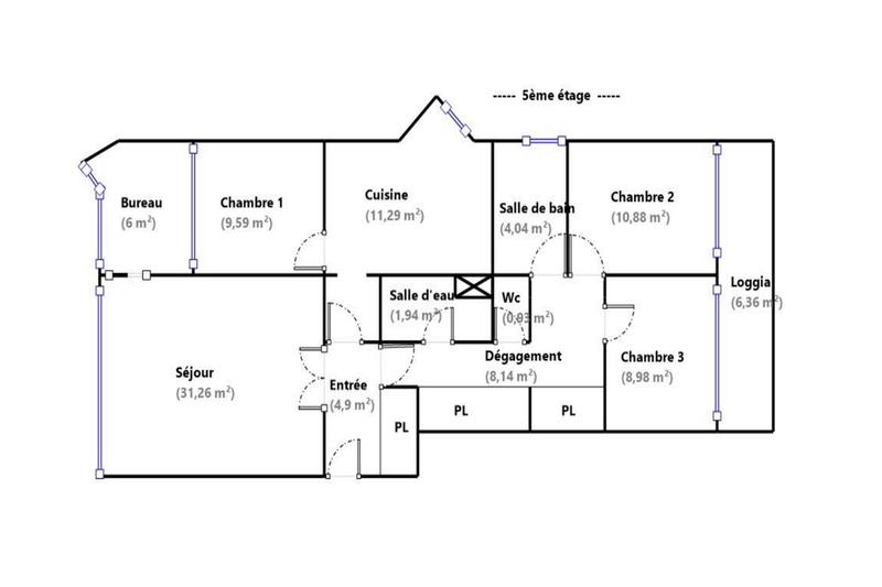 Appartement - 104 m² - 4 pièces