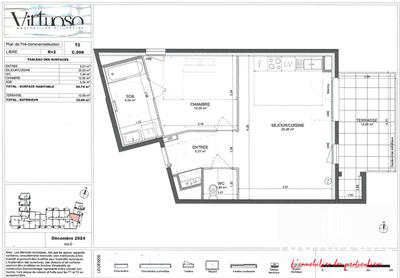 Appartement - 51 m² - 2 pièces