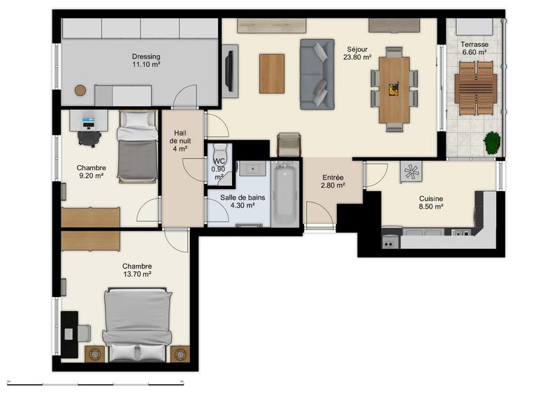 Appartement - 78 m² - 4 pièces