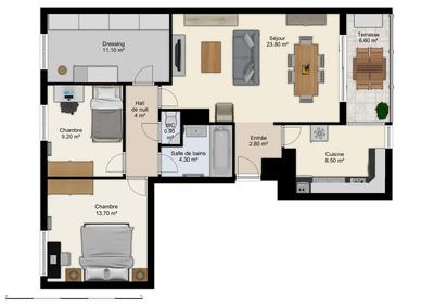 Appartement - 78 m² - 4 pièces