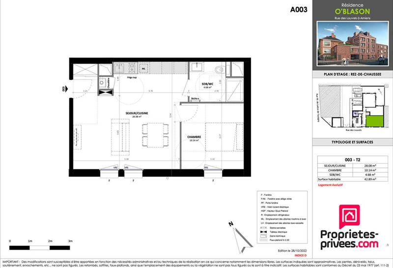 Appartement - 42 m² - 2 pièces
