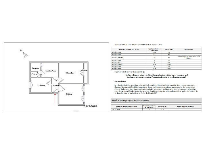 Appartement - 45 m² - 2 pièces
