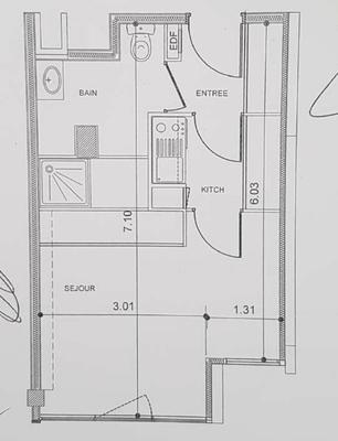 Appartement - 27 m² - 1 pièce