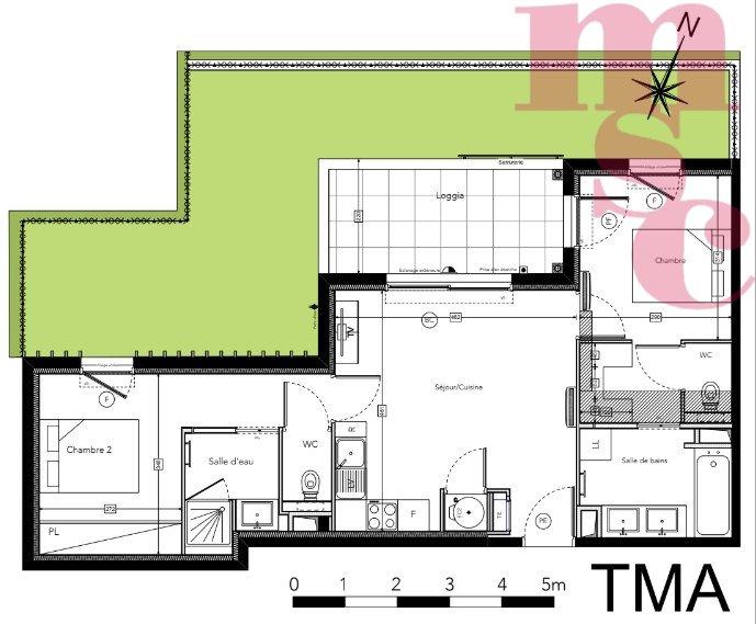 Appartement - 58 m² - 3 pièces