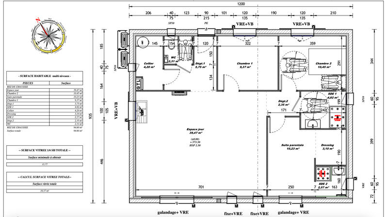 Maison - 94 m² - 5 pièces