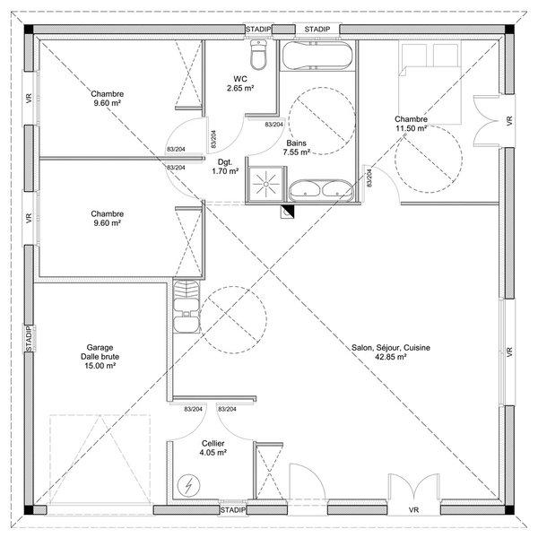 Maison - 90 m² - 4 pièces