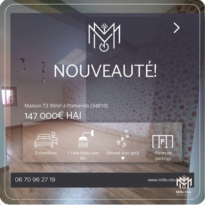 Maison de village - 90 m² - 3 pièces