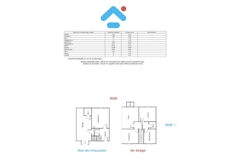 Maison de village - 69 m² - 3 pièces