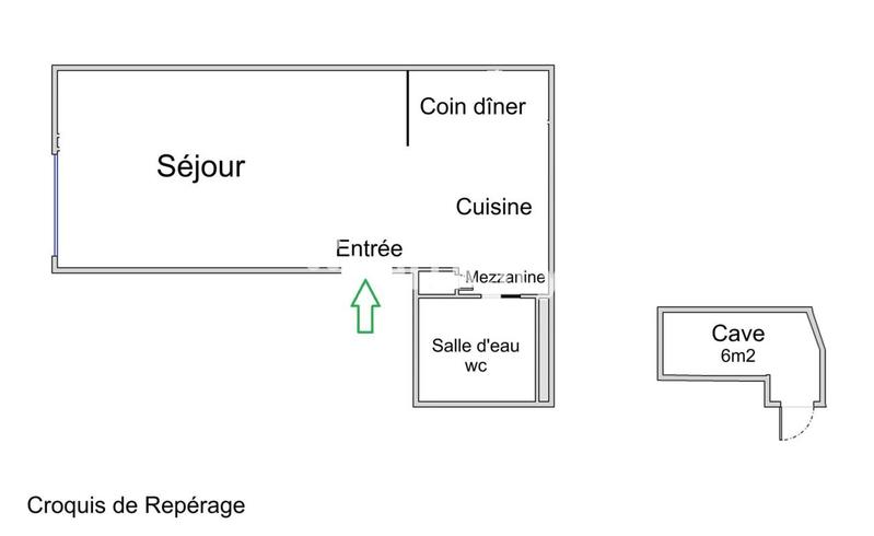 Appartement ancien - 21 m² - 1 pièce