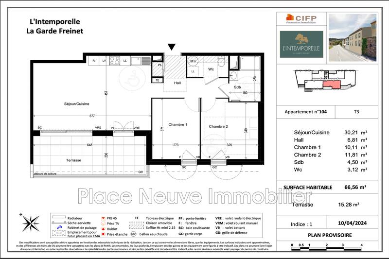 Appartement - 61 m² - 3 pièces