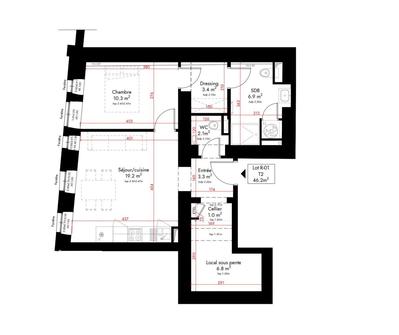 Appartement - 53 m² - 2 pièces