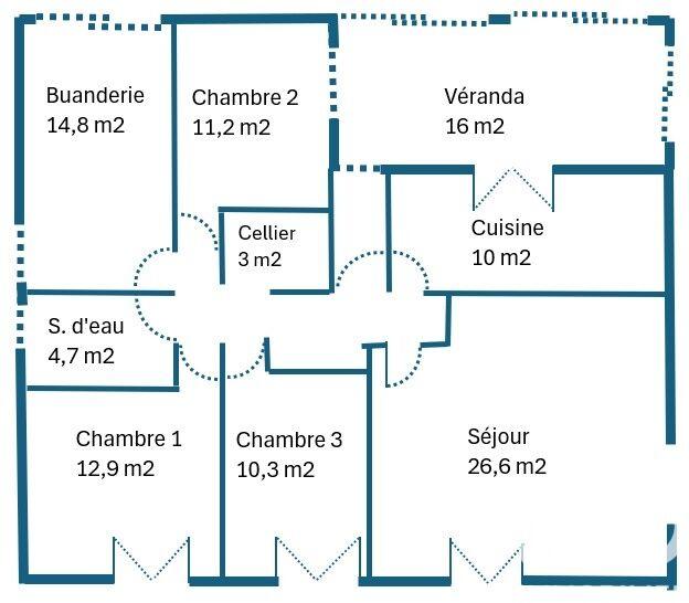 Maison - 98 m² - 4 pièces