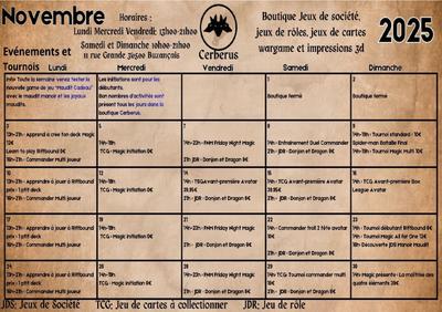 Événements du mois