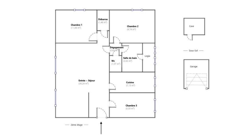 Appartement - 82 m² - 4 pièces