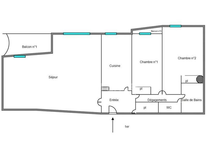 Appartement - 68 m² - 3 pièces