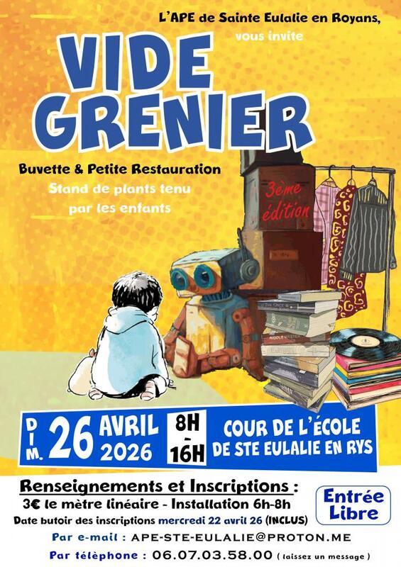 Vide grenier de l'école de sainte eulalie en royans
