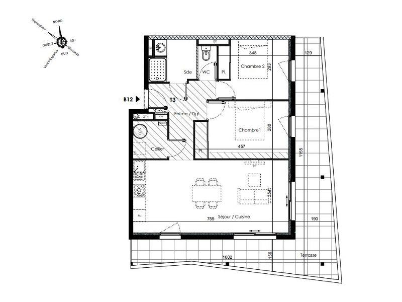 Appartement - 66 m² - 3 pièces