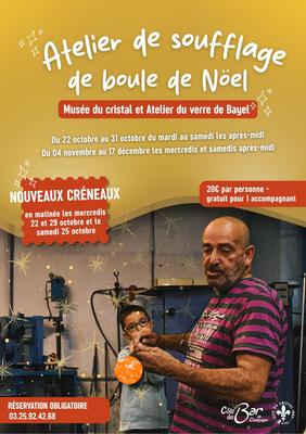 Atelier de soufflage de la boule de Noël