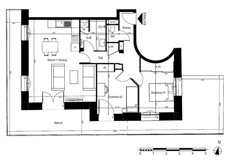 Appartement - 64 m² - 3 pièces