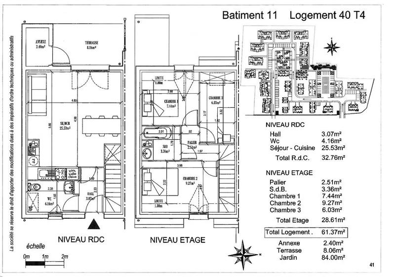 Maison de ville - 61 m² - 3 pièces