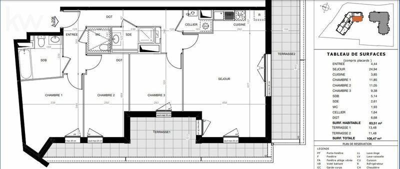 Appartement - 84 m² - 4 pièces