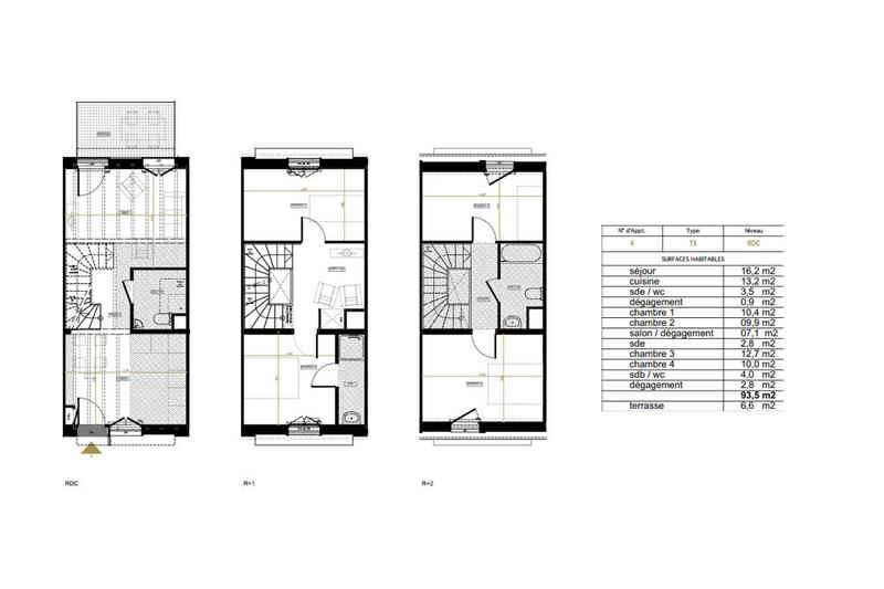 Appartement - 93 m² - 5 pièces