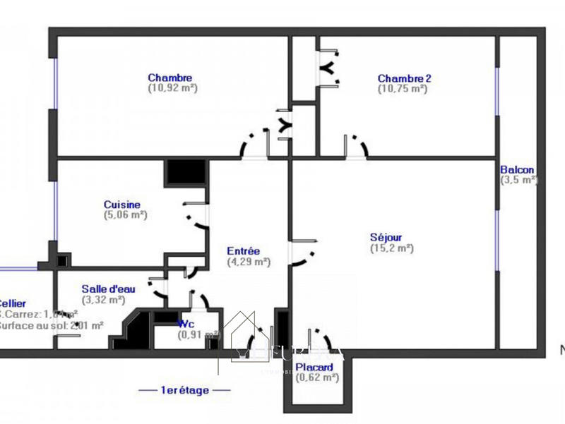 Appartement - 53 m² - 3 pièces