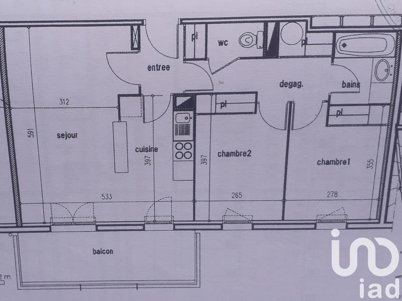Appartement - 62 m² - 3 pièces