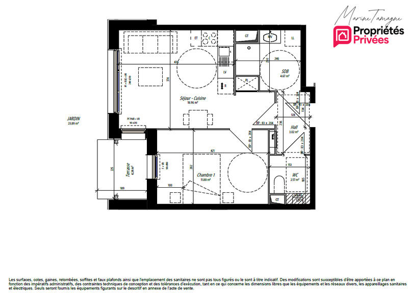 Appartement - 41 m² - 2 pièces