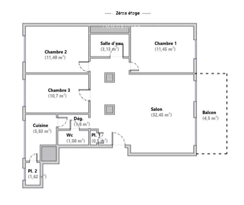 Appartement - 80 m² - 4 pièces