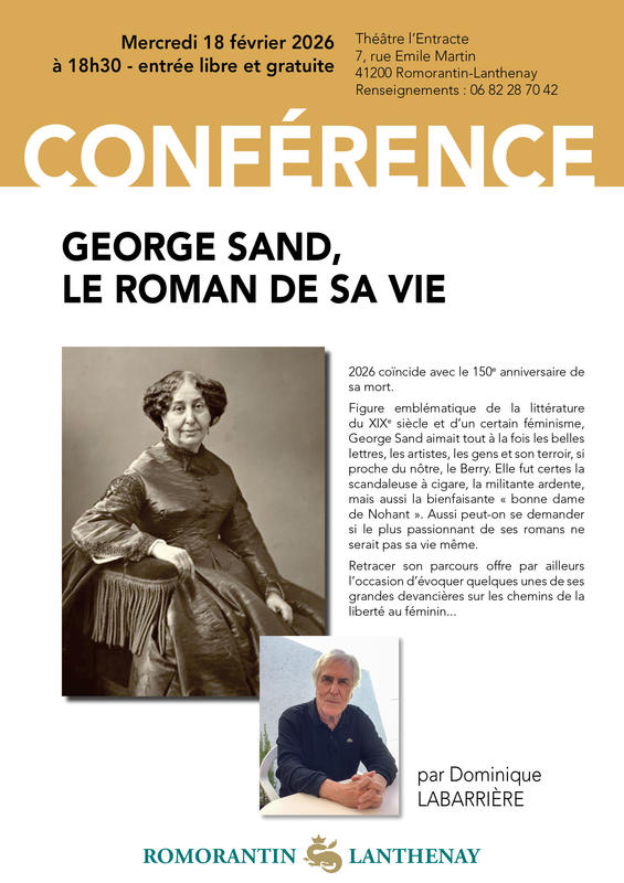 Conférence : &quot;George Sand, le roman de sa vie&quot; par Dominique Labarrière