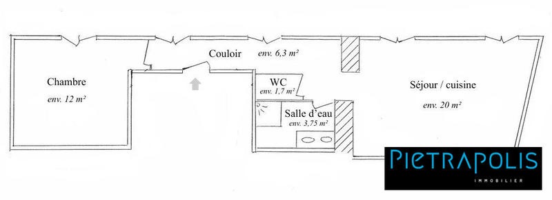 Appartement - 43 m² - 2 pièces