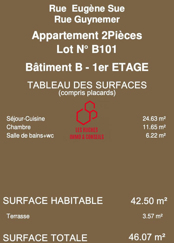 Appartement - 43 m² - 2 pièces