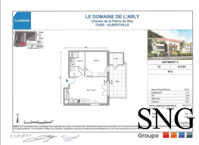 Appartement - 42 m² - 2 pièces