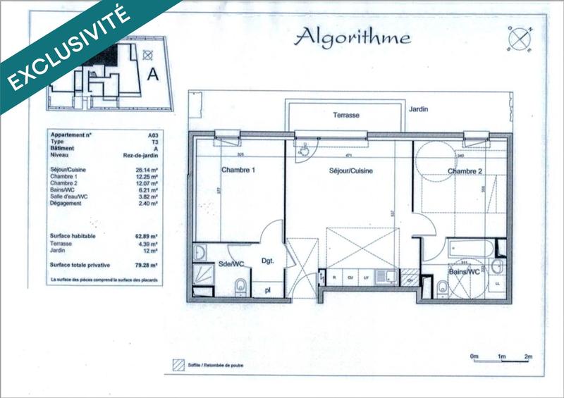 Appartement - 63 m² - 3 pièces