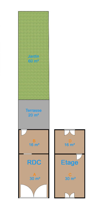 Maison - 92 m² - 3 pièces