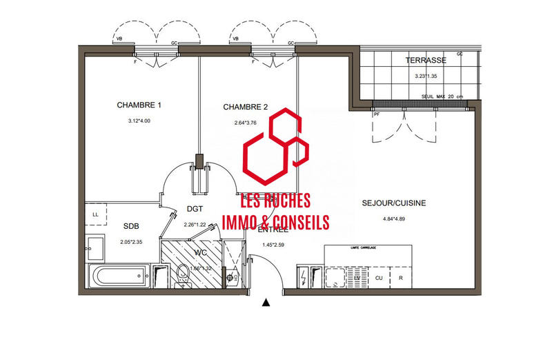 Appartement - 61 m² - 3 pièces